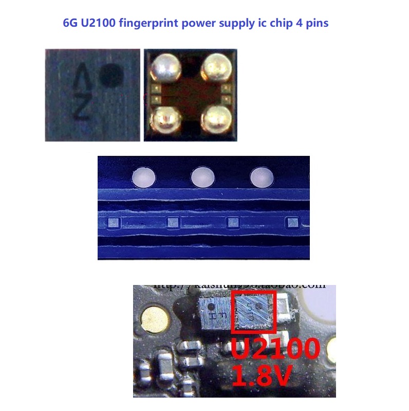 1 Pcs New fingerprint power supply ic chip U2100 4 pins glass ic For iPhone 6/6P