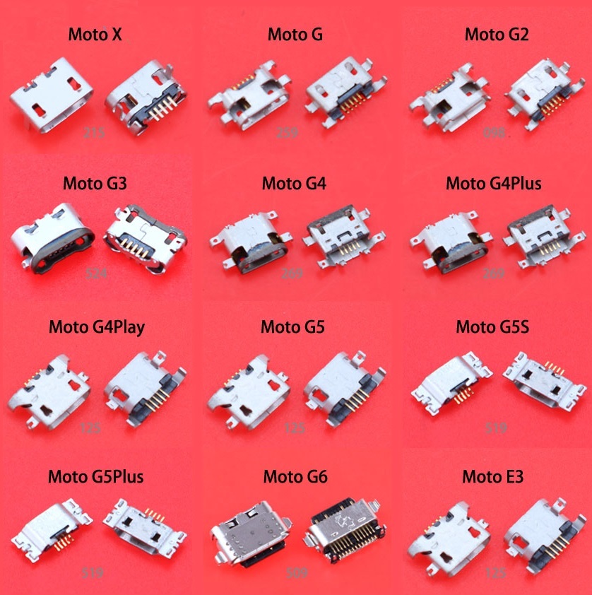 Micro USB Charging Port Motorola moto X G G2 G3 G4 G4 Plus G4 Play G5 G5S G5 Plus G6 E3 Socket Connector Female Moto 【MasterXu】